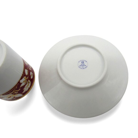 Original Bohemia DEMITASSE Espresso Cup and Saucer FLORAL Gold Accents Vintage - Picture 10 of 11